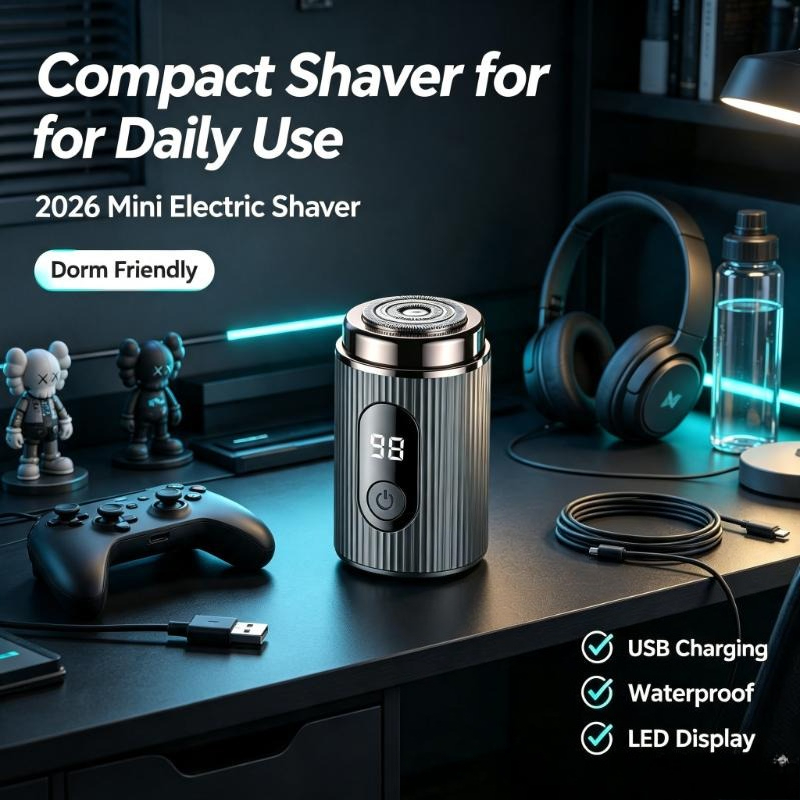 Men'S Grooming Razor Kit - 2026 Mini Elektrikli Tıraş Makinesi Taşınabilir