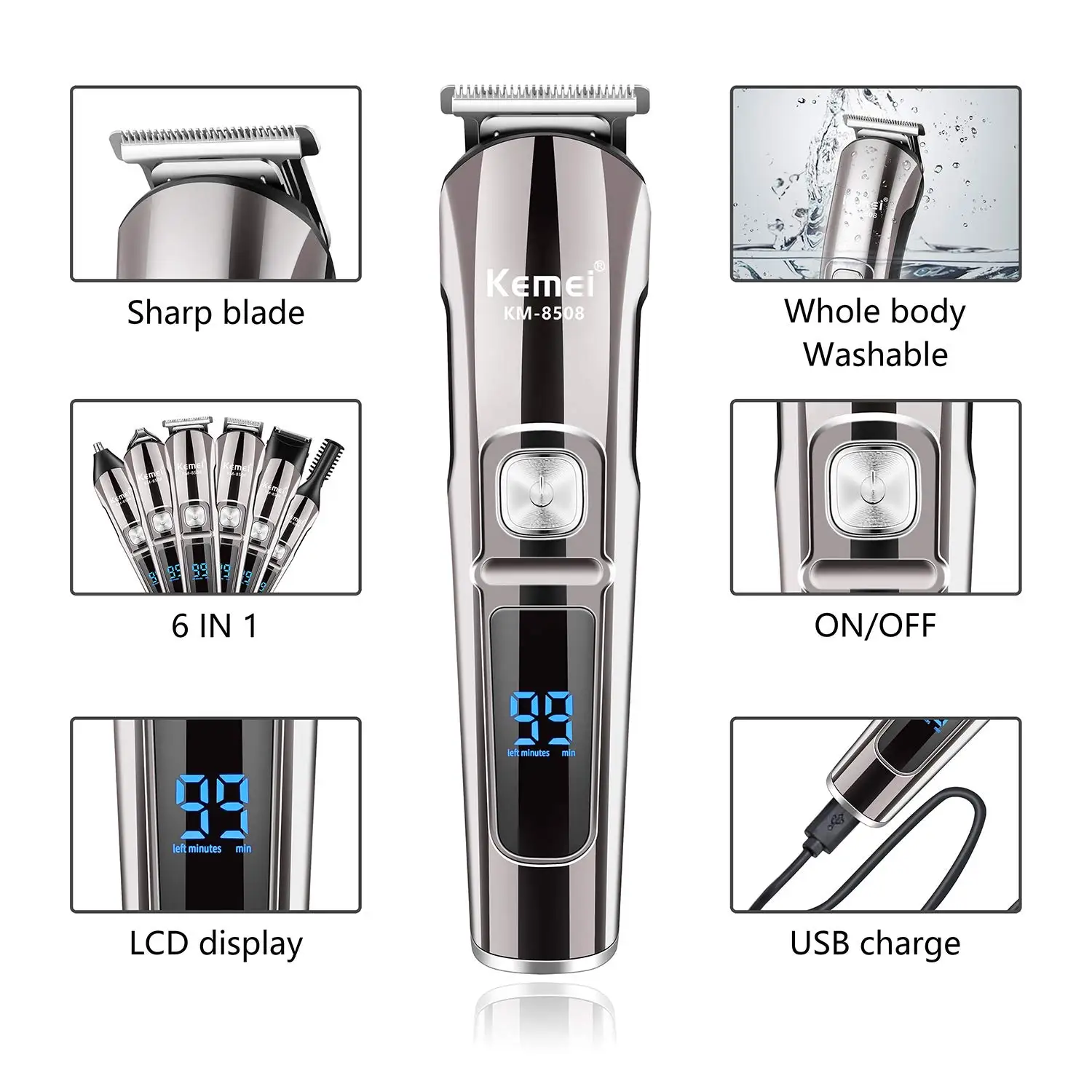 Kemei Profesyonel Çok Fonksiyo - Men'S Grooming Razor Kit incelemesi ve fiyatı